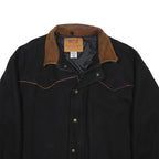 SCHAEFER Mens Black & Brown Wool Blend Classic Jacket XL Zip Western Style