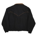 SCHAEFER Mens Black & Brown Wool Blend Classic Jacket XL Zip Western Style