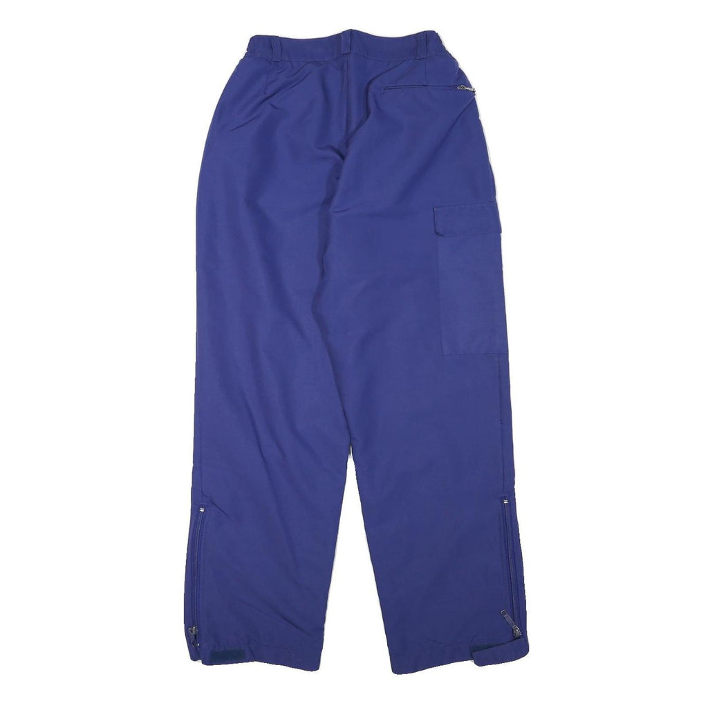 Womens Relaxed Royal Blue Polyester Blend Cargo Trousers W25 L28 Zip Closure