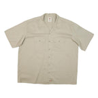 DICKIES Mens Beige Cotton Blend Shirt 2XL Short Sleeve Workwear Casual