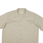 DICKIES Mens Beige Cotton Blend Shirt 2XL Short Sleeve Workwear Casual