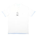 YVES SAINT LAURENT Mens White & Light Blue Short Sleeve Plain M Cotton Blend