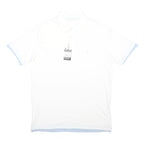 YVES SAINT LAURENT Mens White & Light Blue Short Sleeve Plain M Cotton Blend