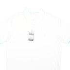 YVES SAINT LAURENT Mens White & Light Blue Short Sleeve Plain M Cotton Blend