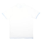 YVES SAINT LAURENT Mens White & Light Blue Short Sleeve Plain M Cotton Blend