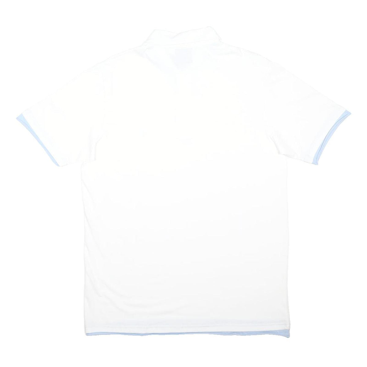 YVES SAINT LAURENT Mens White & Light Blue Short Sleeve Plain M Cotton Blend
