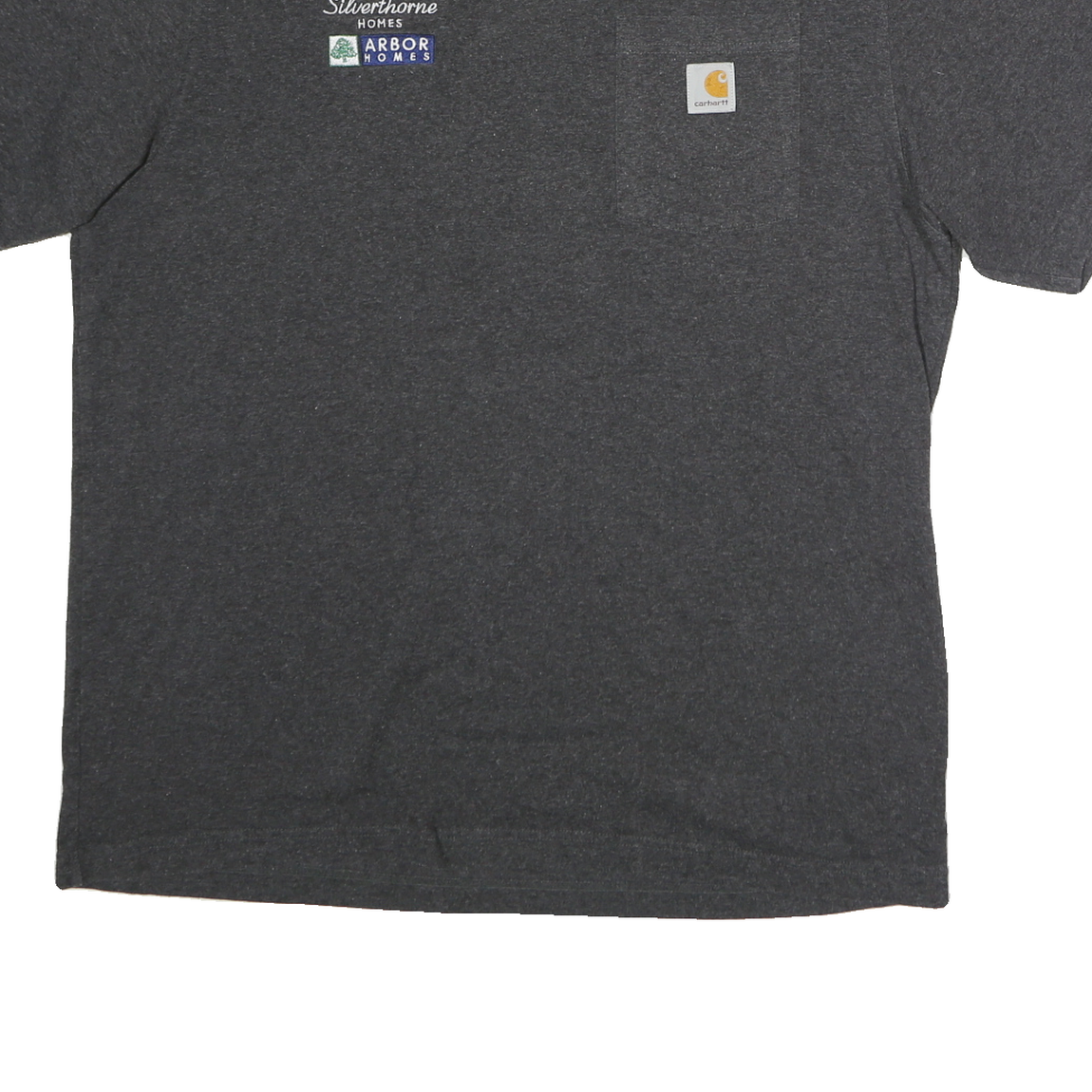 CARHARTT Mens Grey & Yellow Pocket T-Shirt L Short Sleeve Crew Neck Workwear