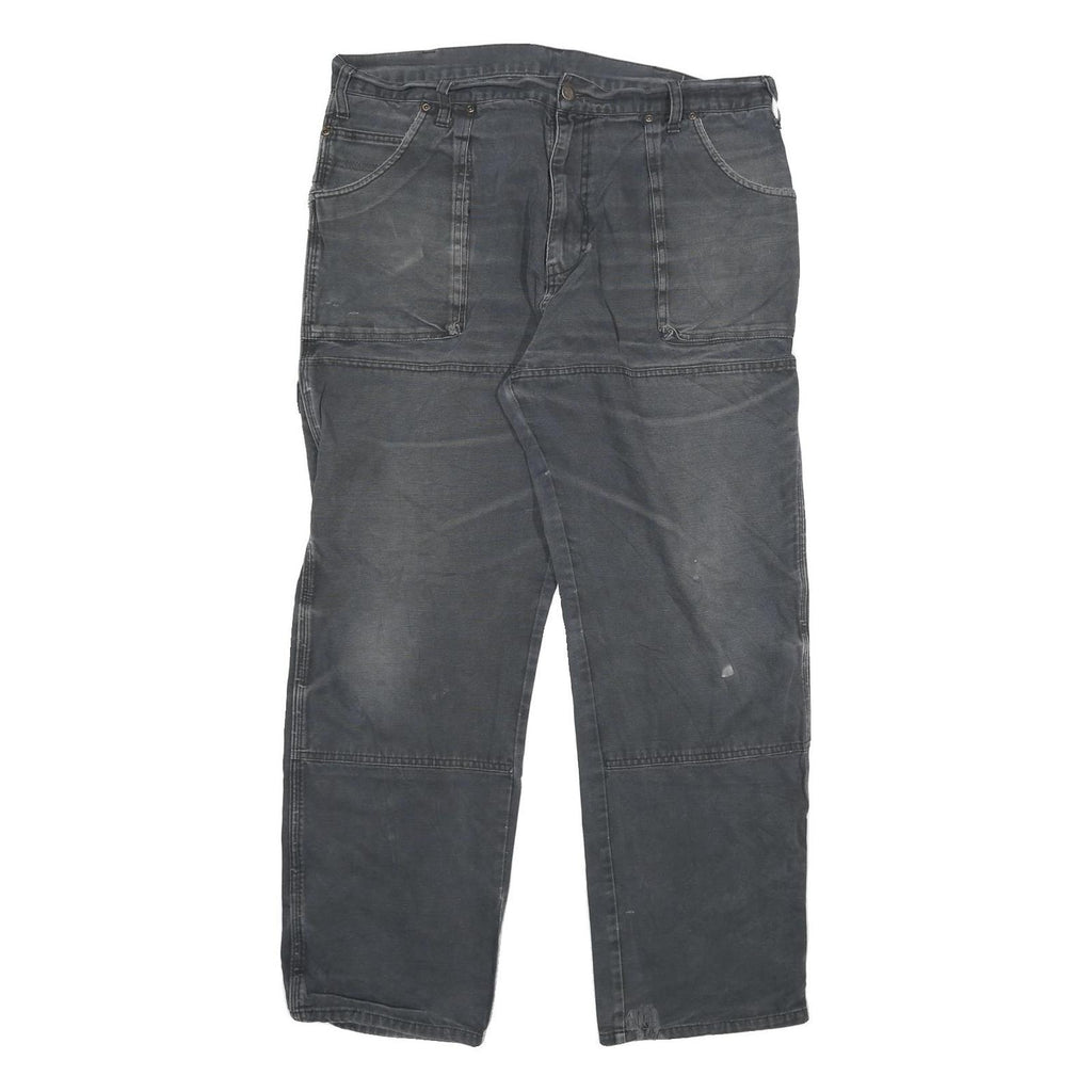 DICKIES Mens Jeans Black Regular Straight Denim Medium W38 L32 Workwear Zip