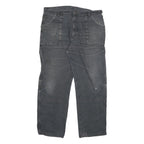 DICKIES Mens Jeans Black Regular Straight Denim Medium W38 L32 Workwear Zip