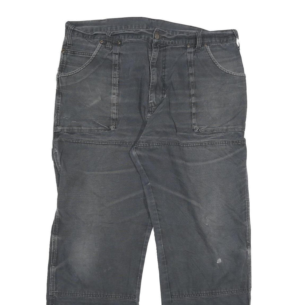 DICKIES Mens Jeans Black Regular Straight Denim Medium W38 L32 Workwear Zip