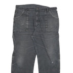 DICKIES Mens Jeans Black Regular Straight Denim Medium W38 L32 Workwear Zip