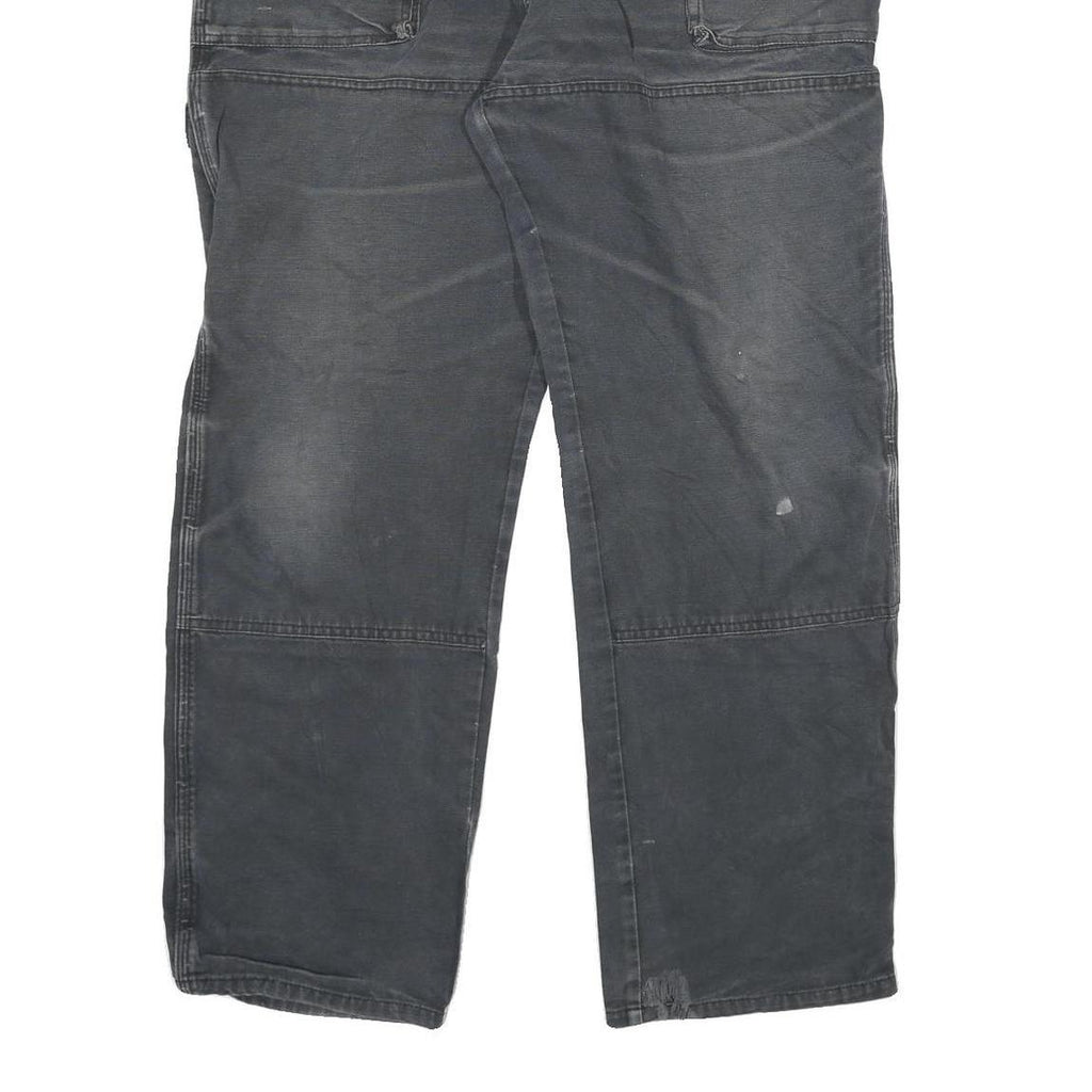 DICKIES Mens Jeans Black Regular Straight Denim Medium W38 L32 Workwear Zip