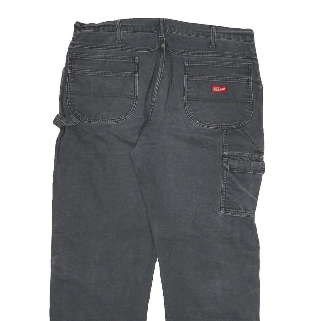 DICKIES Mens Jeans Black Regular Straight Denim Medium W38 L32 Workwear Zip