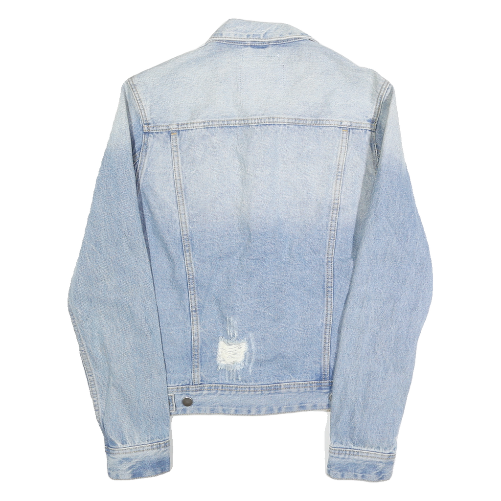 GUESS Mens Blue Denim Jacket XS Cotton Button Denim Distressed Fashion
