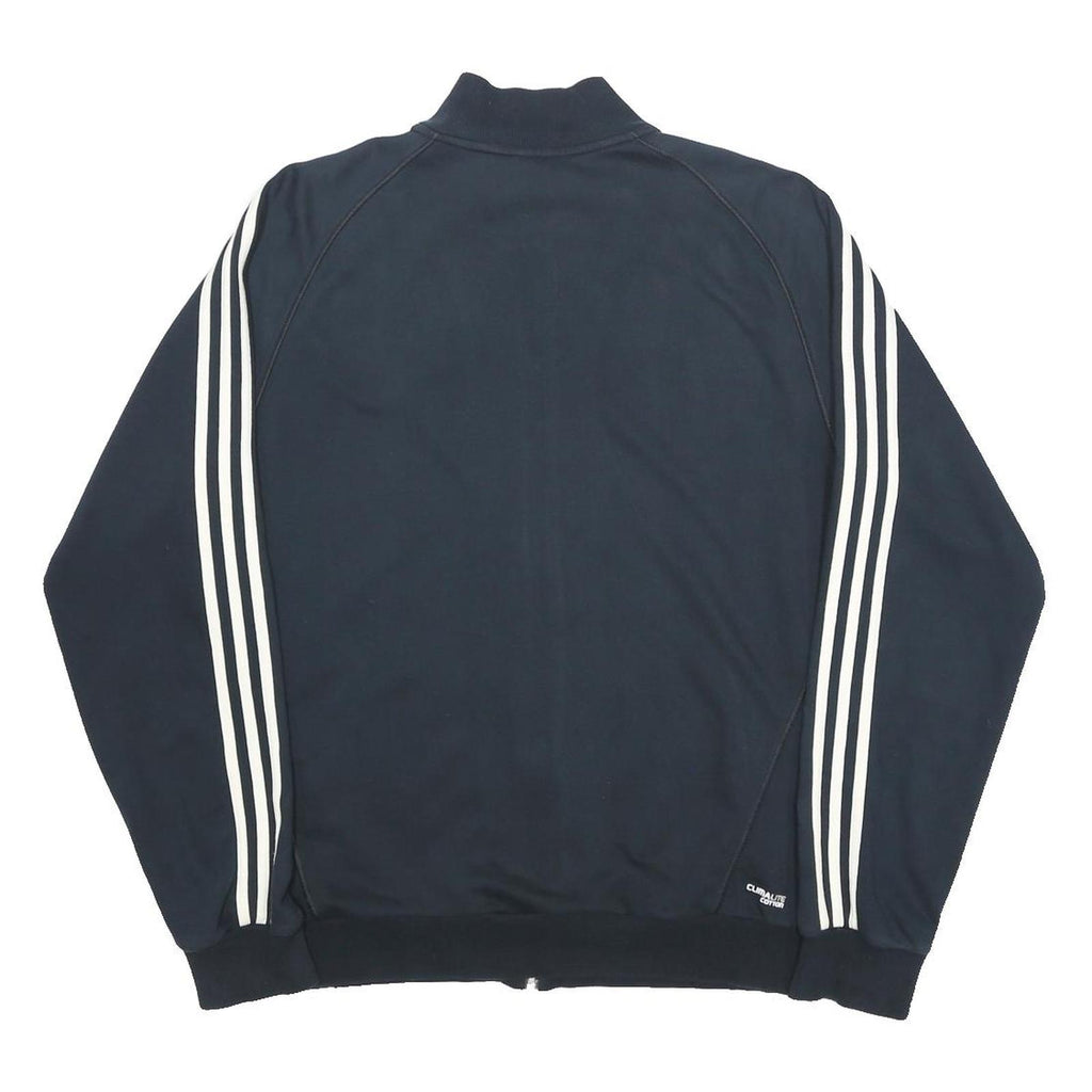 ADIDAS Mens Black & White Track Jacket L Cotton Blend Zip Sports Casual