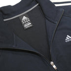 ADIDAS Mens Black & White Track Jacket L Cotton Blend Zip Sports Casual