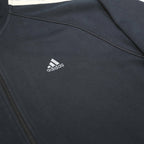 ADIDAS Mens Black & White Track Jacket L Cotton Blend Zip Sports Casual