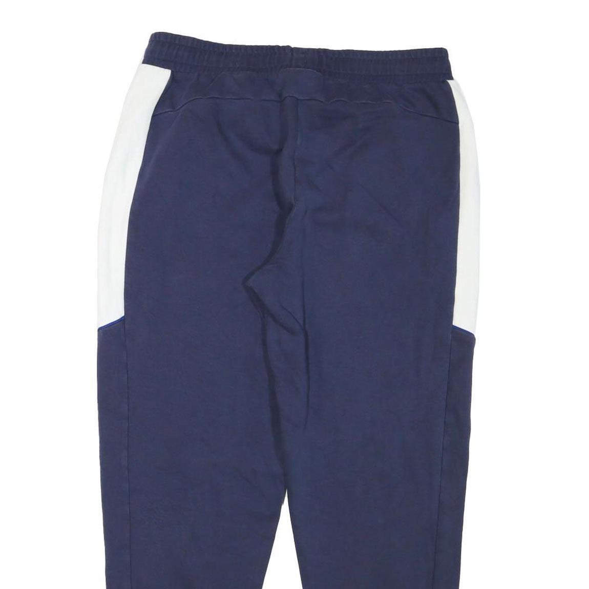 PUMA Mens Joggers Navy Blue & White Slim Tapered M W34 L29 Cotton Blend