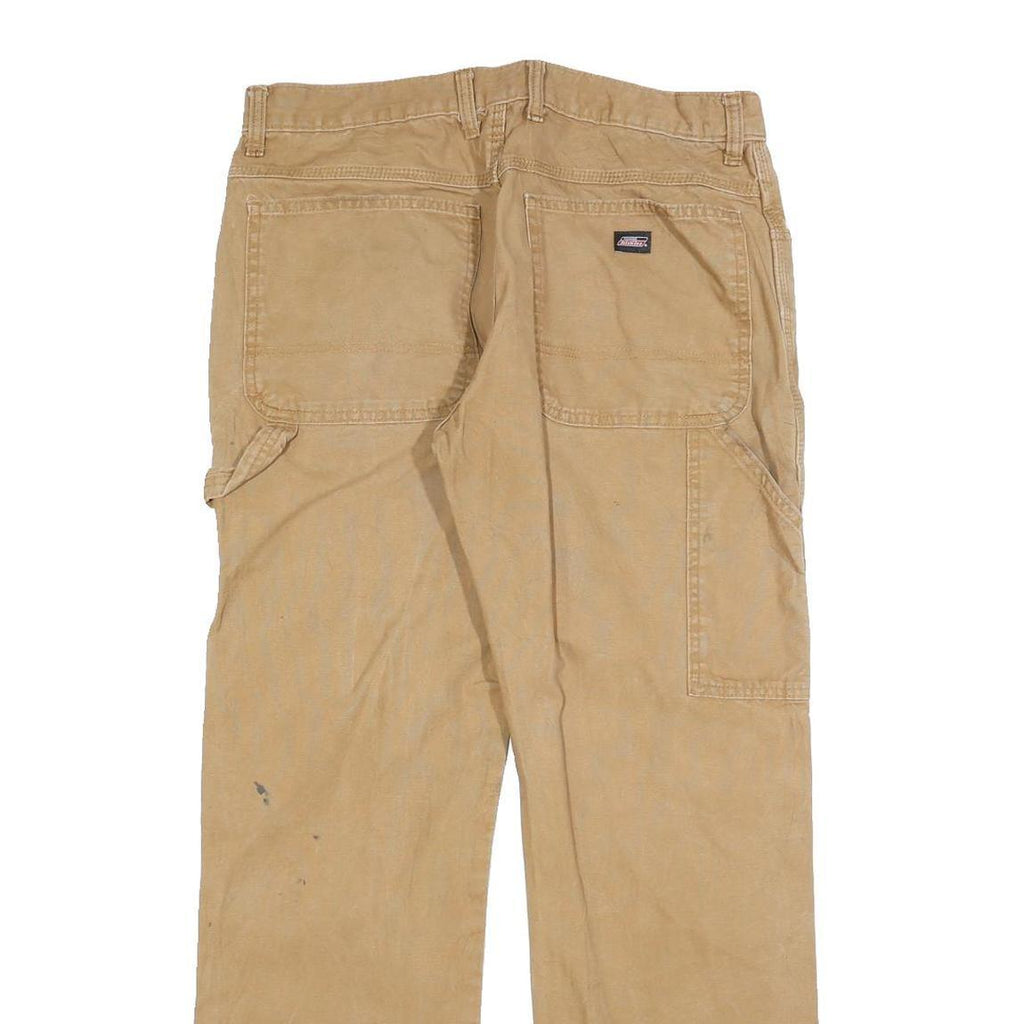 DICKIES Mens Jeans Beige Relaxed Straight Denim W32 L32 Workwear Zip Closure