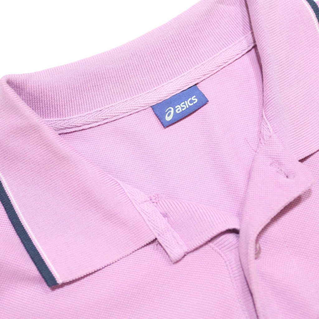 ASICS Mens Pink Polo Shirt M Cotton Short Sleeve Basic