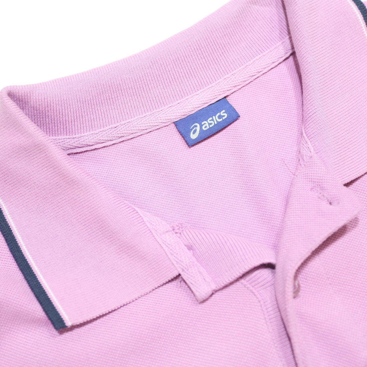 ASICS Mens Pink Polo Shirt M Cotton Short Sleeve Basic