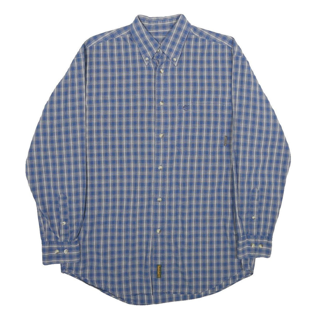 TIMBERLAND Mens Blue Check Shirt S Button-Down Collar Long Sleeve Cotton Casual