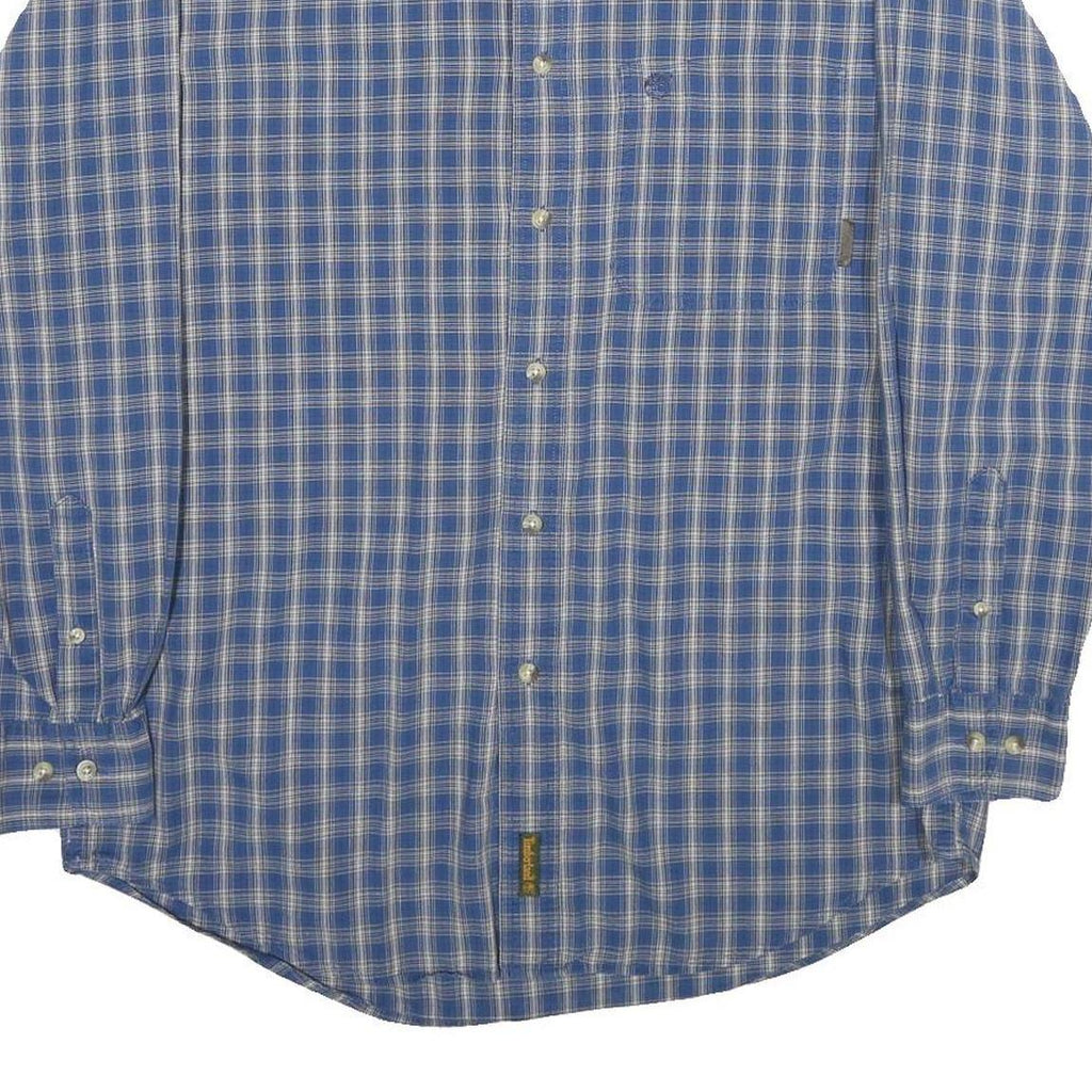 TIMBERLAND Mens Blue Check Shirt S Button-Down Collar Long Sleeve Cotton Casual