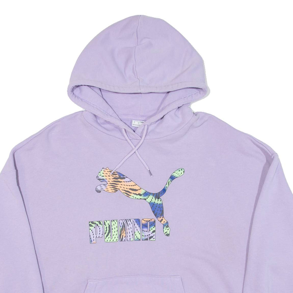 PUMA Cropped Womens Purple Hoodie L