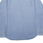 TRUMAN Mens Blue Denim Shirt L Button-Down Collar Long Sleeve Casual Cotton