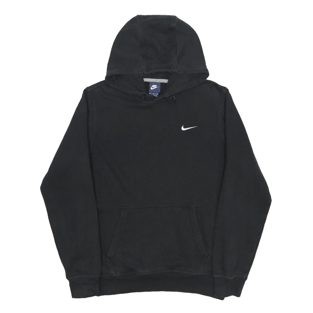 NIKE Mens Black Pullover Hoodie M Cotton Blend Casual Sweatshirt
