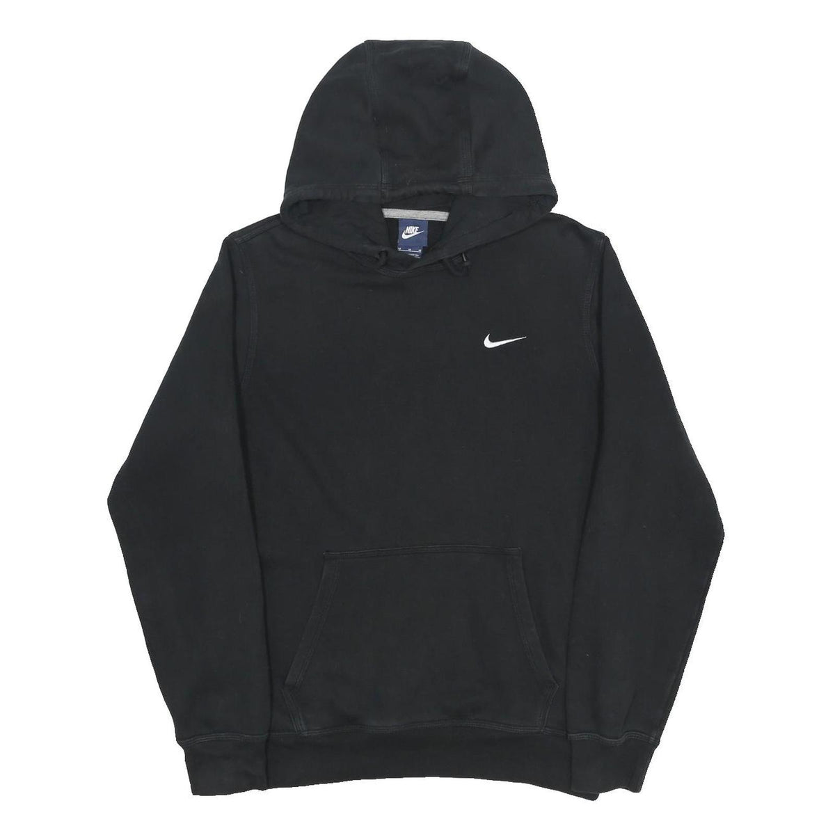 NIKE Mens Black Pullover Hoodie M Cotton Blend Casual Sweatshirt