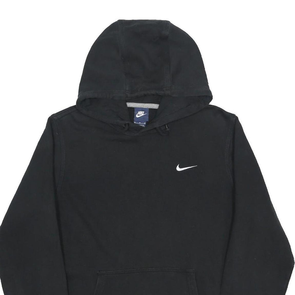 NIKE Mens Black Pullover Hoodie M Cotton Blend Casual Sweatshirt