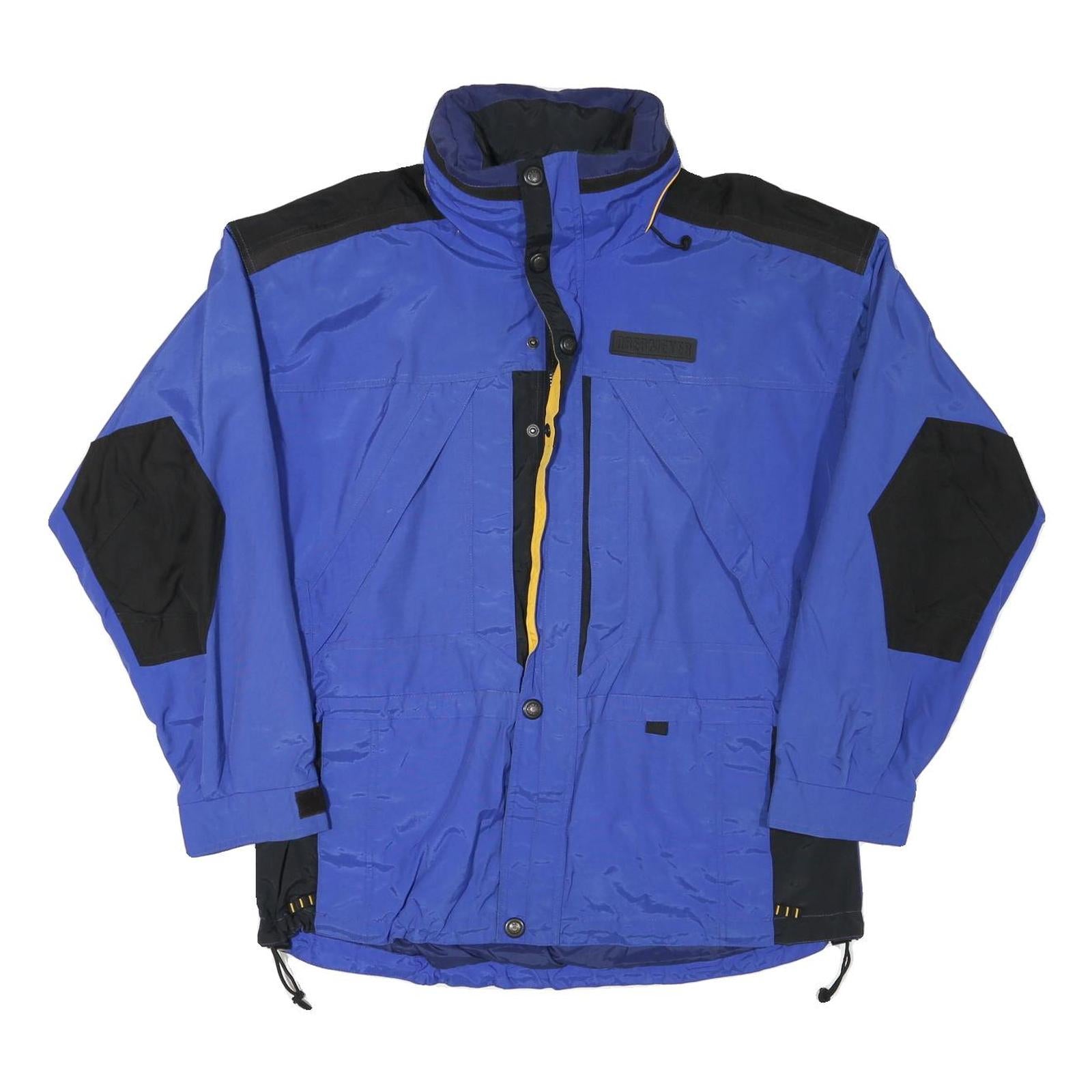 OBERMEYER Mens Blue & Black Zip Jacket L Polyester Blend Outdoor Sportswear