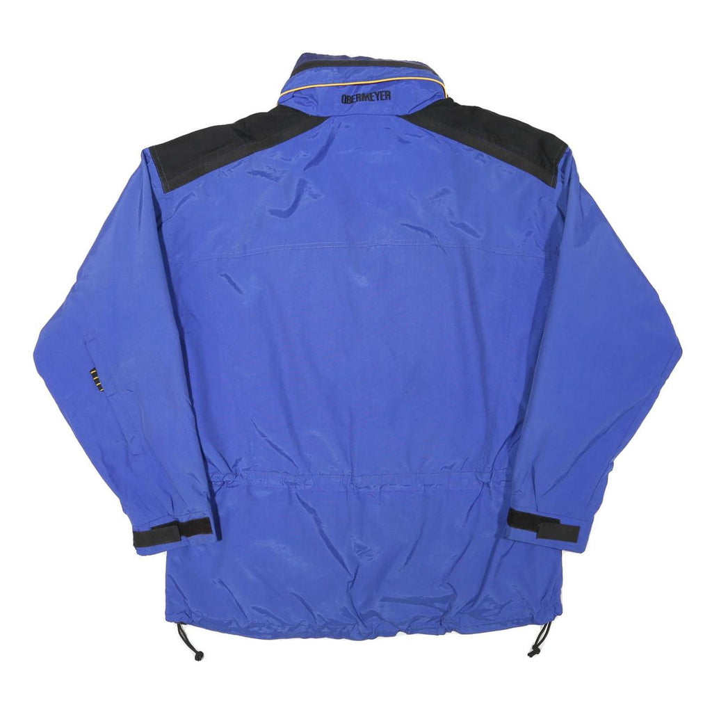 OBERMEYER Mens Blue & Black Zip Jacket L Polyester Blend Outdoor Sportswear