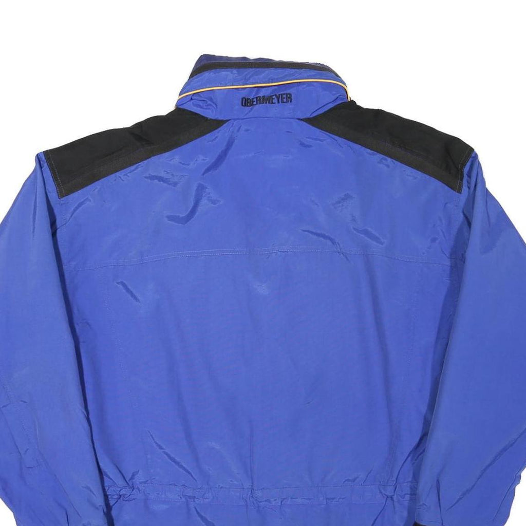 OBERMEYER Mens Blue & Black Zip Jacket L Polyester Blend Outdoor Sportswear