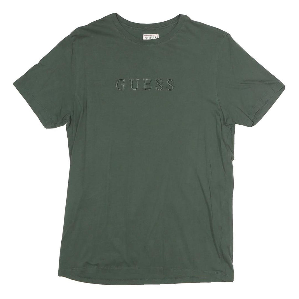 GUESS Mens Green M Cotton Graphic T-Shirt Short Sleeve Crew Neck Logo
