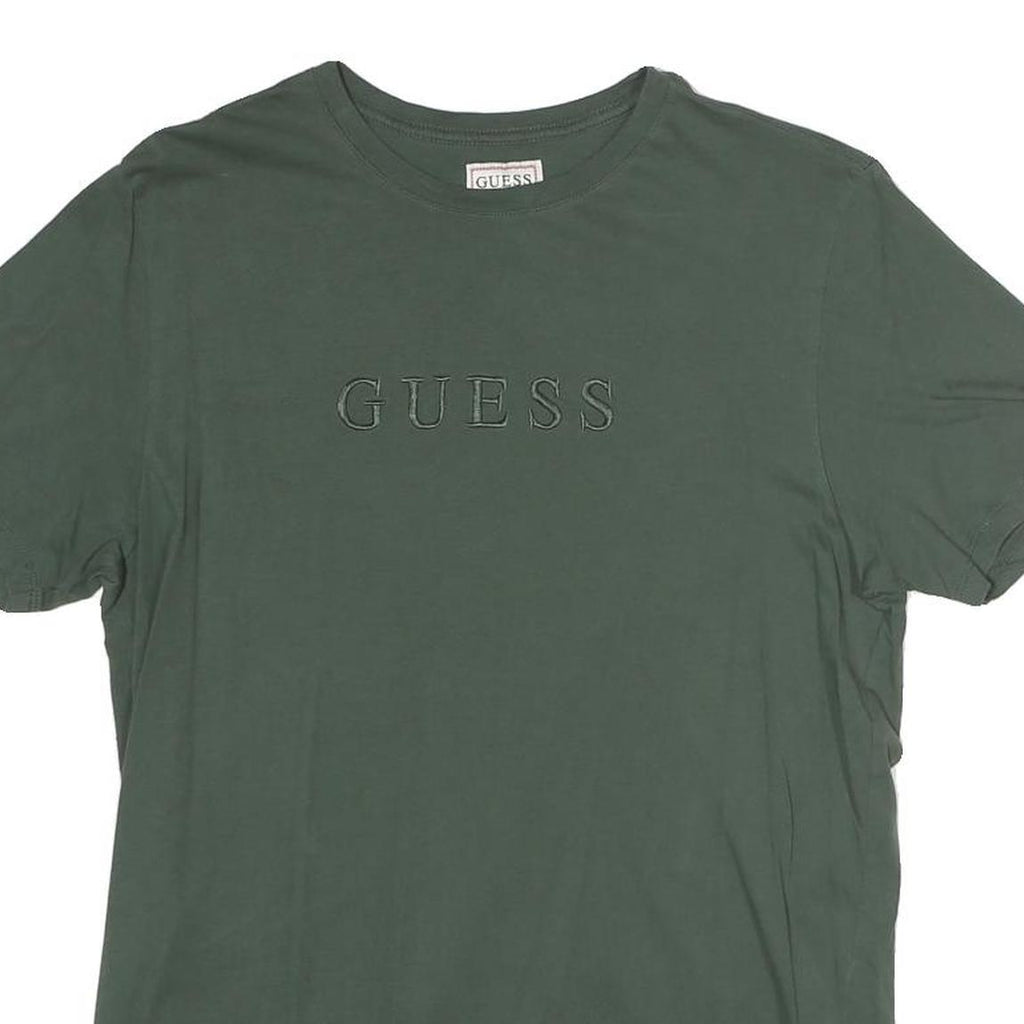 GUESS Mens Green M Cotton Graphic T-Shirt Short Sleeve Crew Neck Logo