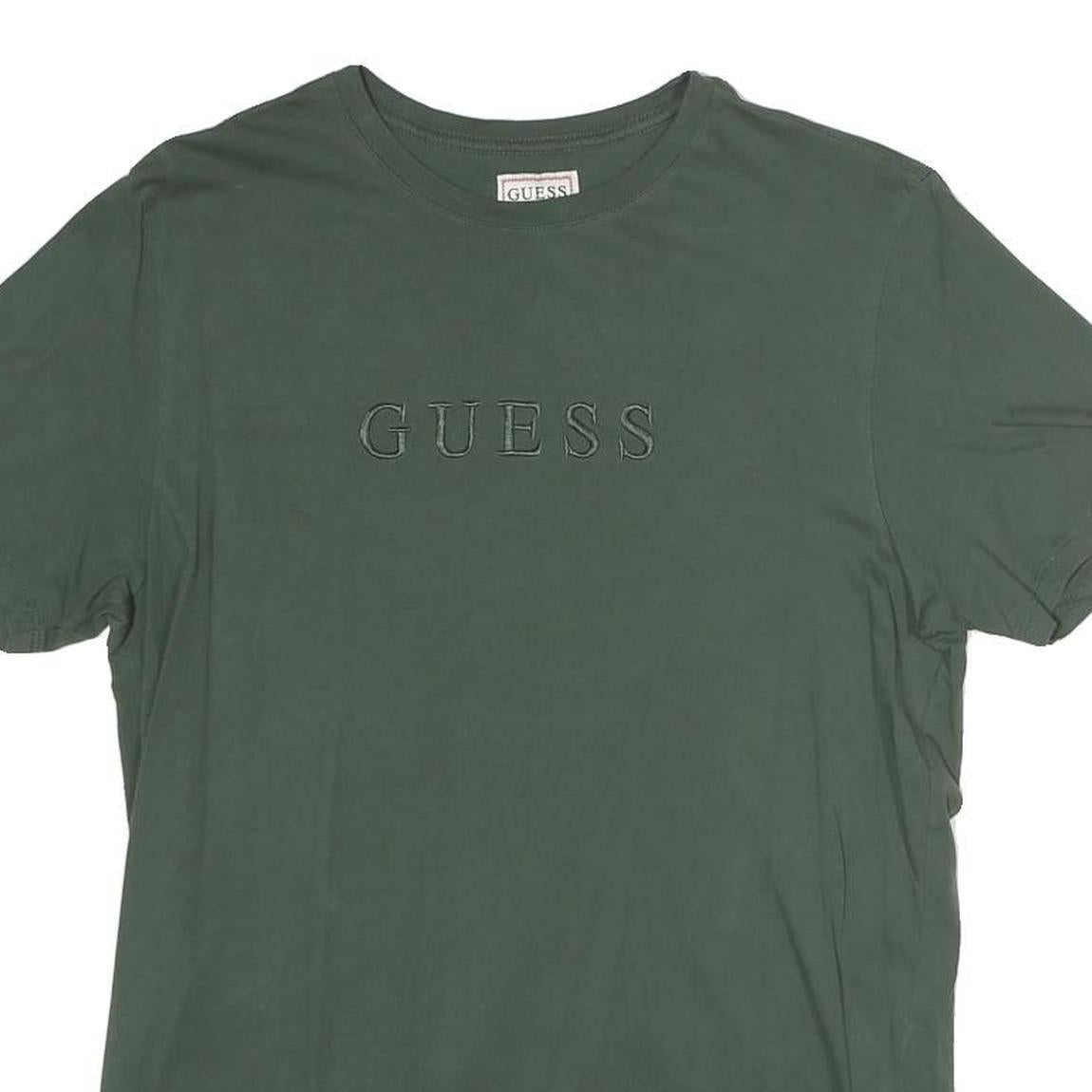 GUESS Mens Green M Cotton Graphic T-Shirt Short Sleeve Crew Neck Logo