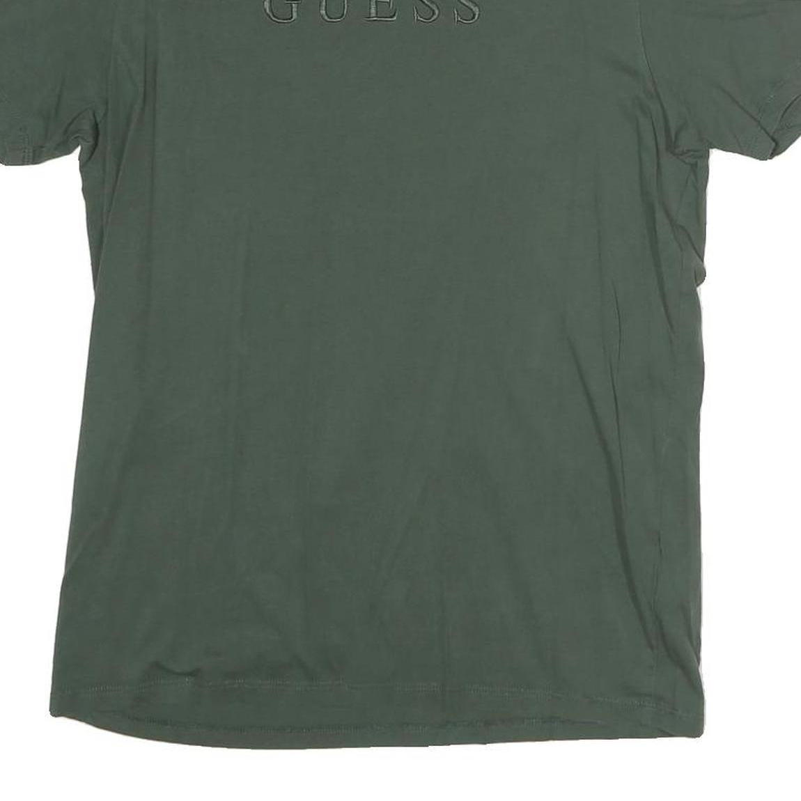 GUESS Mens Green M Cotton Graphic T-Shirt Short Sleeve Crew Neck Logo