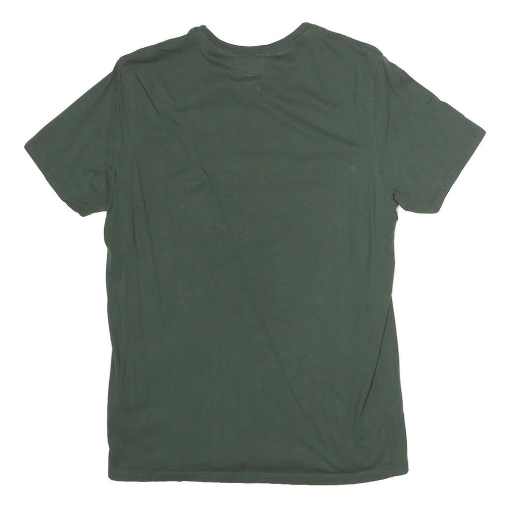 GUESS Mens Green M Cotton Graphic T-Shirt Short Sleeve Crew Neck Logo