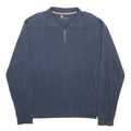 CARHARTT Mens Blue Plain Pullover Crew Neck Basic Knit L Cotton Jumper