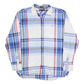 TOMMY HILFIGER Mens Blue & White Check Shirt XL Casual Classic Cotton