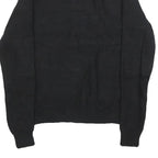 GUESS Womens Black Plain Full Zip Jumper Crew Neck Cable Knit S Soft Cotton