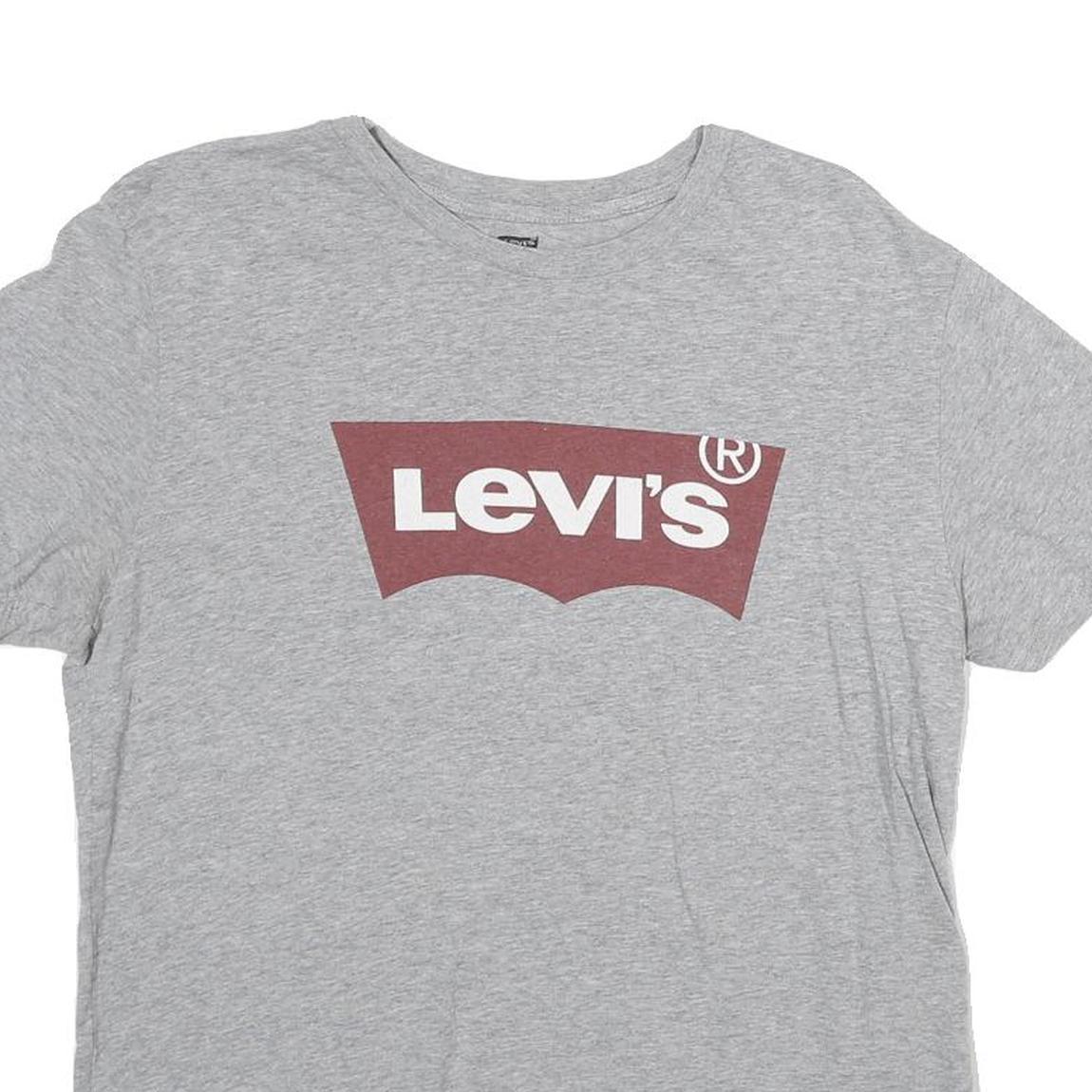 LEVI'S Mens Grey Graphic T-Shirt M Short Sleeve Crew Neck Cotton Casual