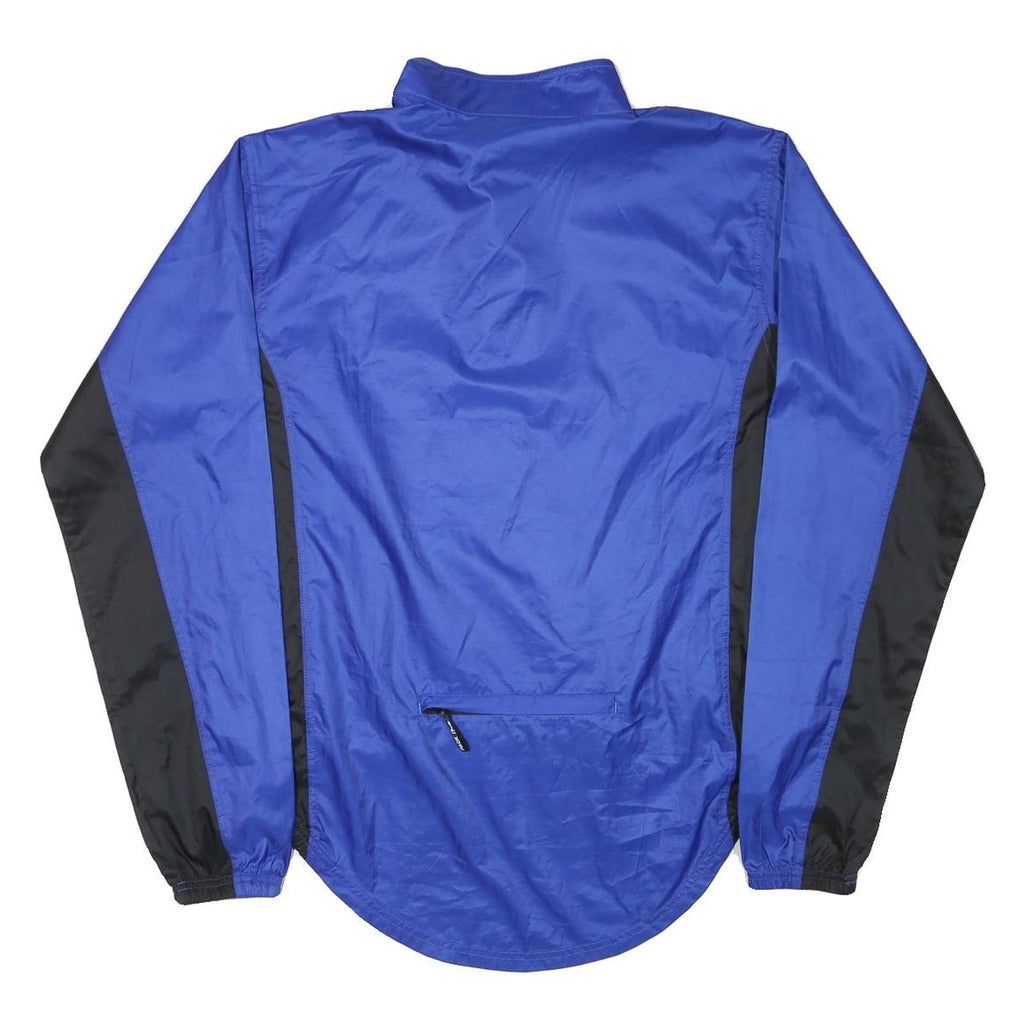 ADIDAS Womens Blue & Black Track Jacket M Polyester Blend Zip Plain Lightweight
