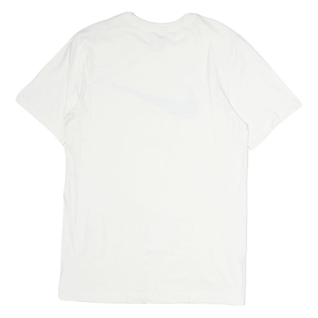 NIKE Mens White Swoosh T-Shirt S Short Sleeve Crew Neck Sports Casual