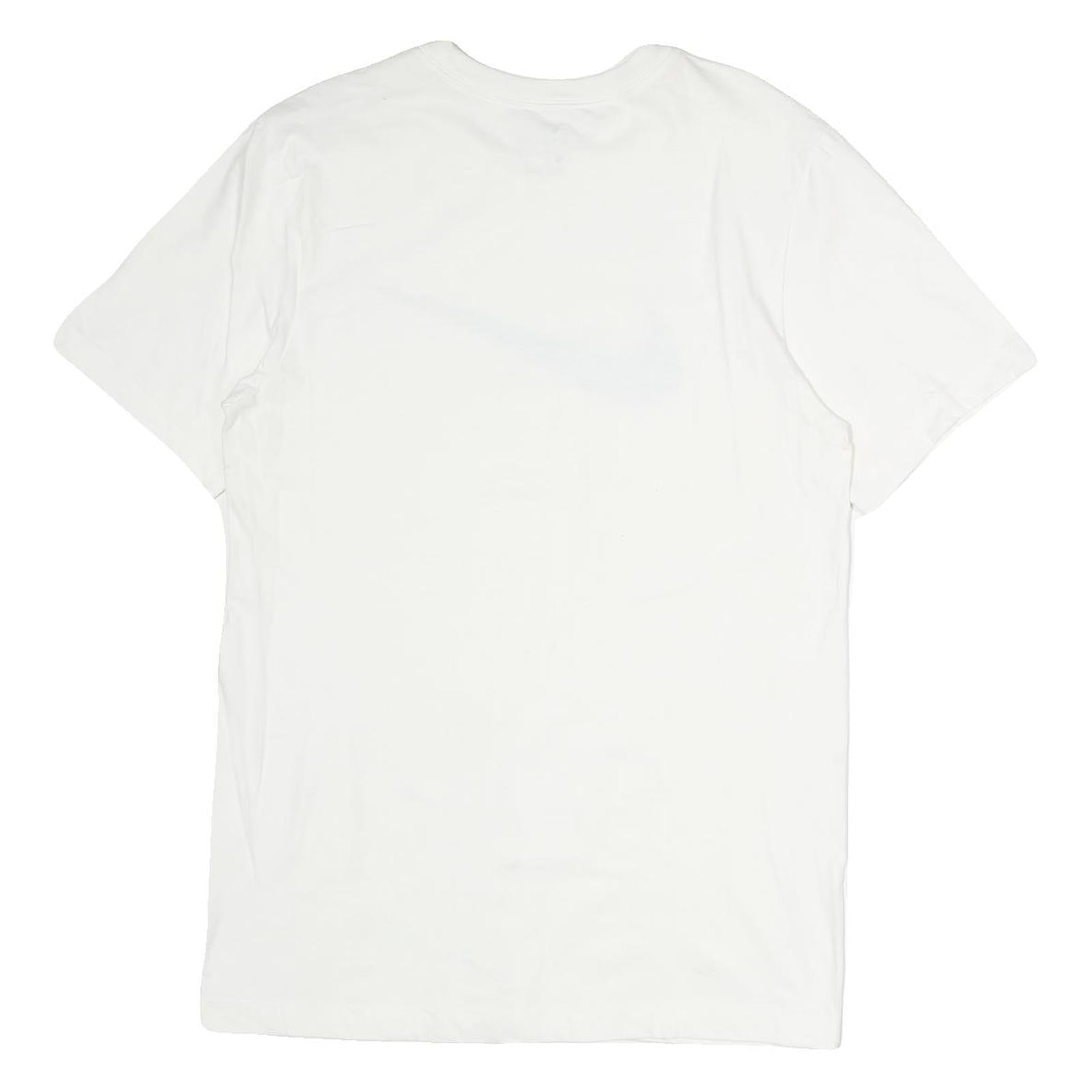 NIKE Mens White Swoosh T-Shirt S Short Sleeve Crew Neck Sports Casual