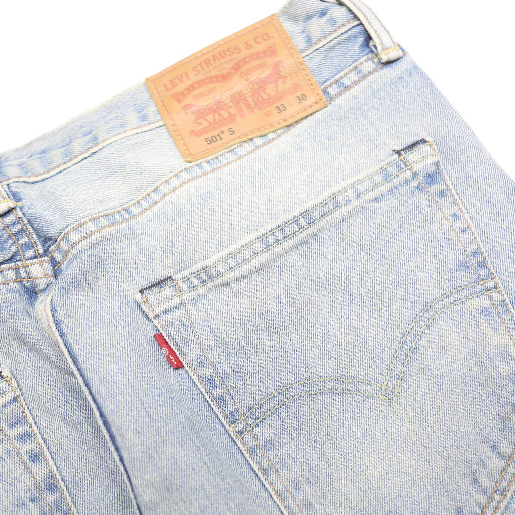 LEVI'S 501S Mens Jeans Blue Slim Skinny Denim Light W33 L30 Classic Button Fly