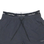 CALVIN KLEIN Mens Shorts Black Casual Plain L W32 Logo Elastic Waistband