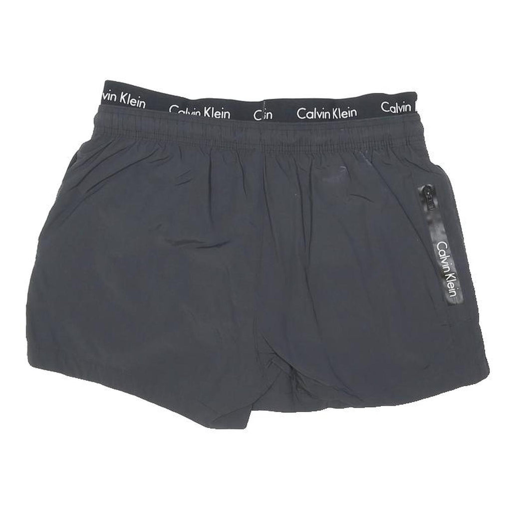 CALVIN KLEIN Mens Shorts Black Casual Plain L W32 Logo Elastic Waistband